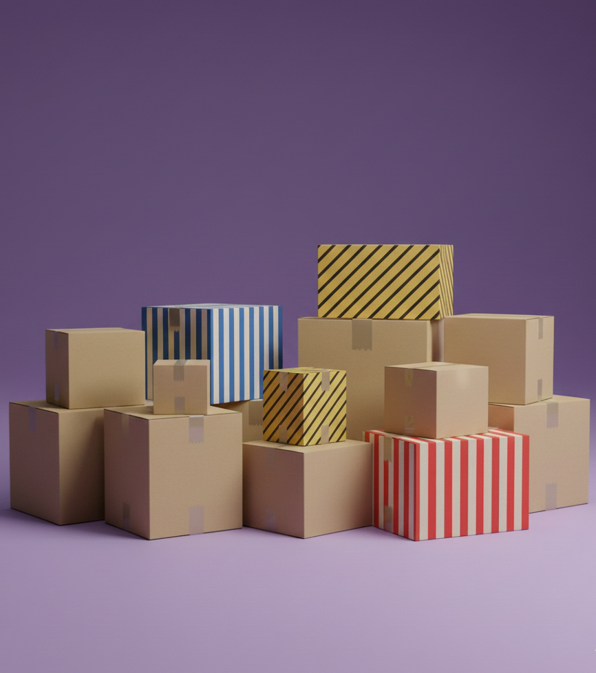 Stack of Assorted Cartons